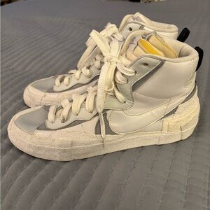 Nike Blazer High Sacai Mens Athletic Sneakers White/Wolf Gray/Pure Platinum 11